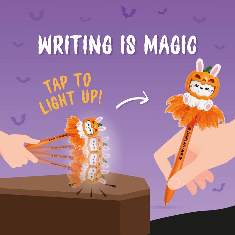 Penna a Sfera Luminosa - Pumpkin Bunny - Writing is Magic - immagine 3